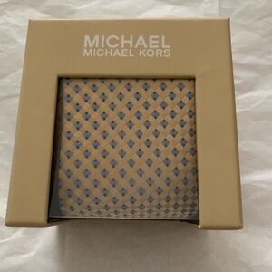 NIB Michael Kors Gold and Blue Geometric Tie